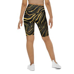 Golden Print Waves Biker Shorts
