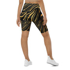 Golden Print Waves Biker Shorts
