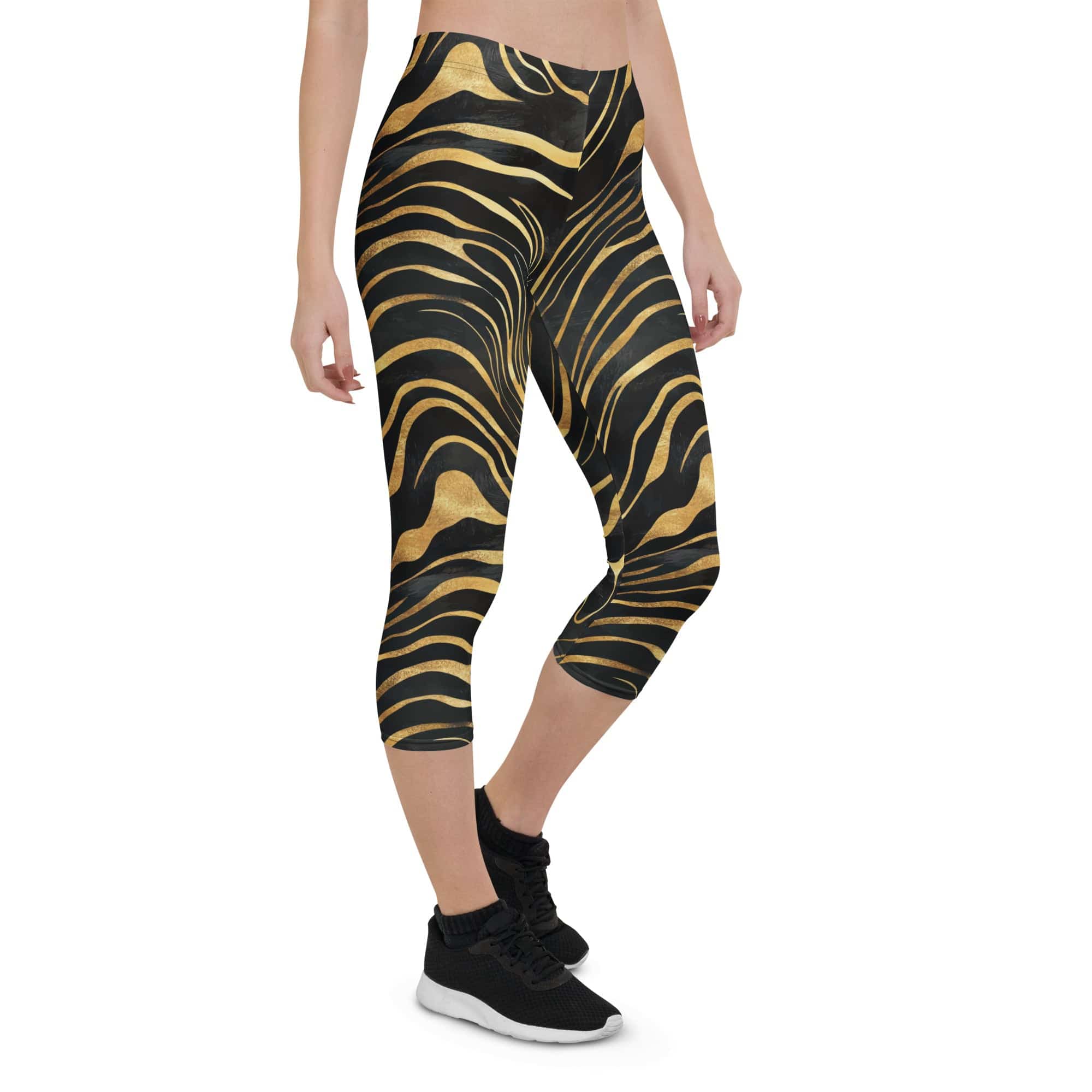 Golden Print Waves Capris
