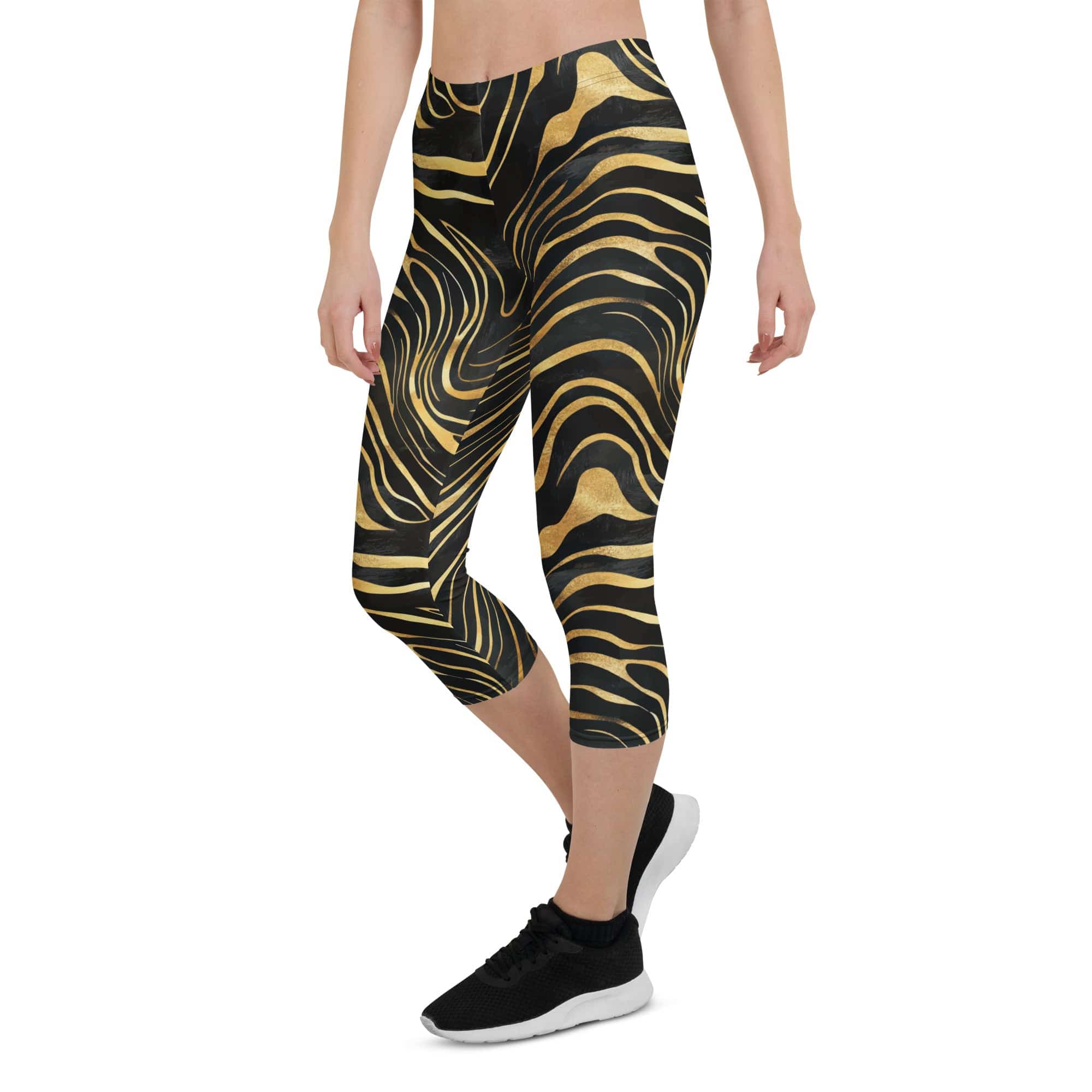 Golden Print Waves Capris