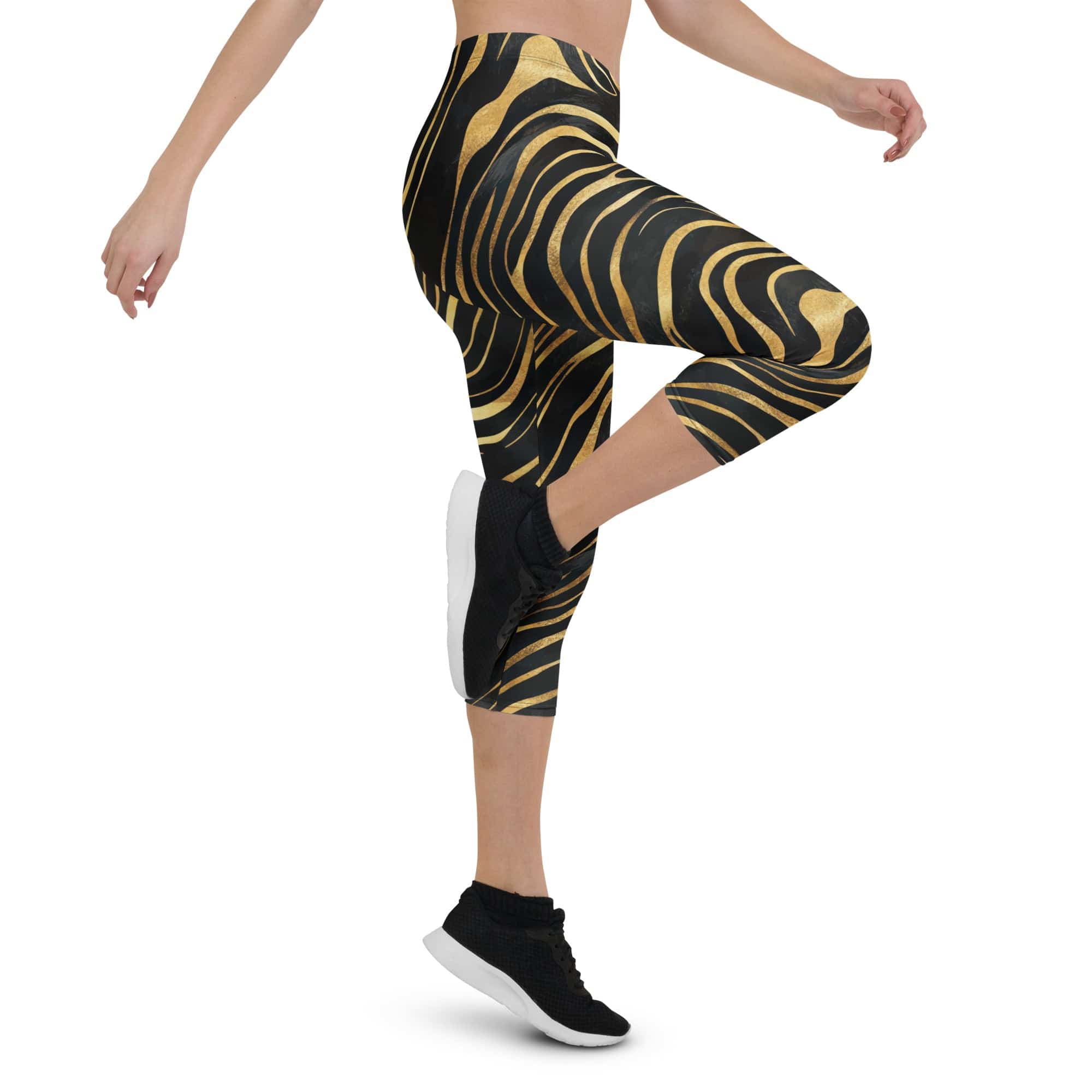 Golden Print Waves Capris