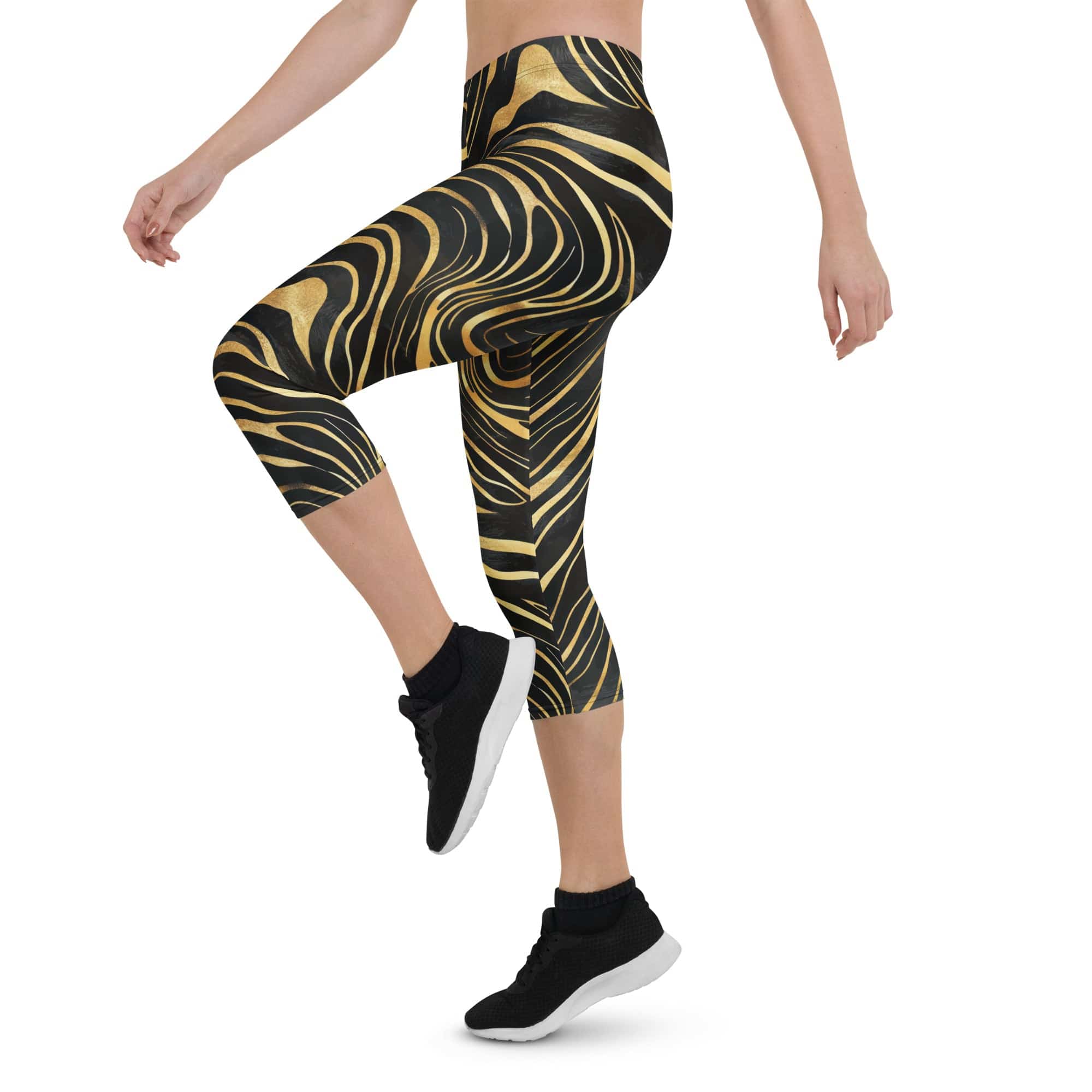 Golden Print Waves Capris