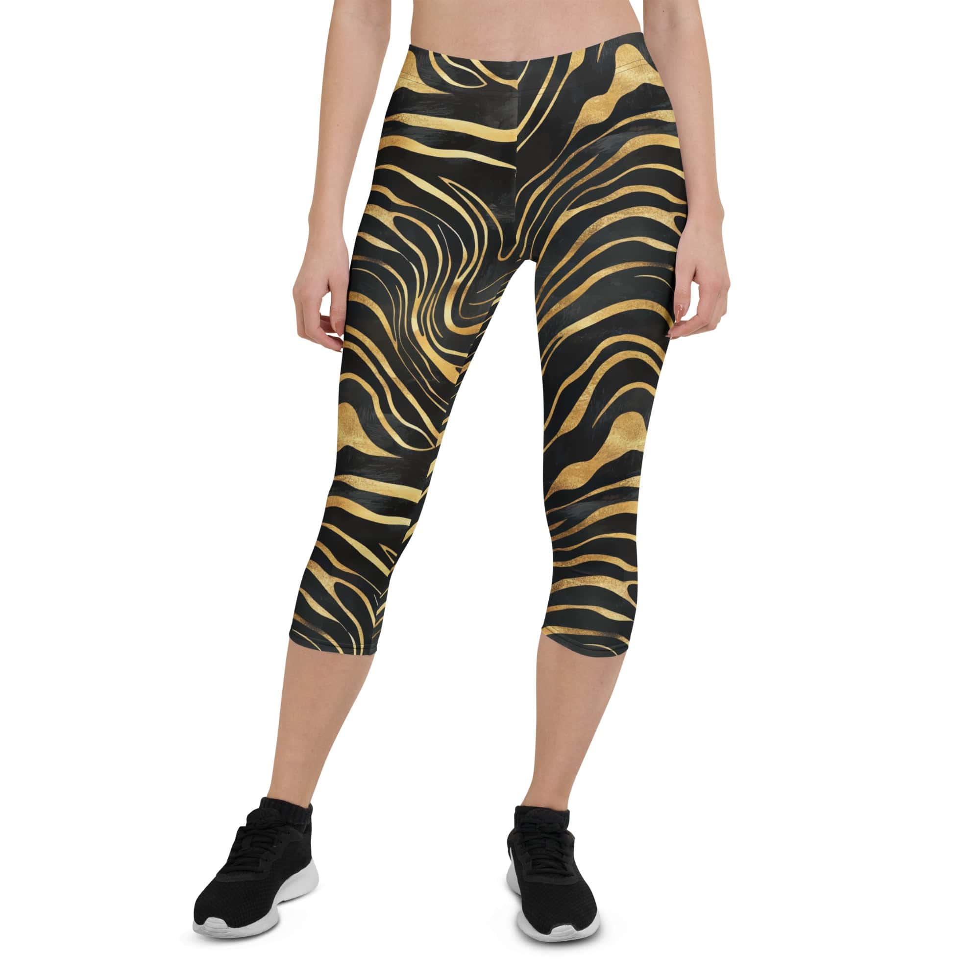 Golden Print Waves Capris