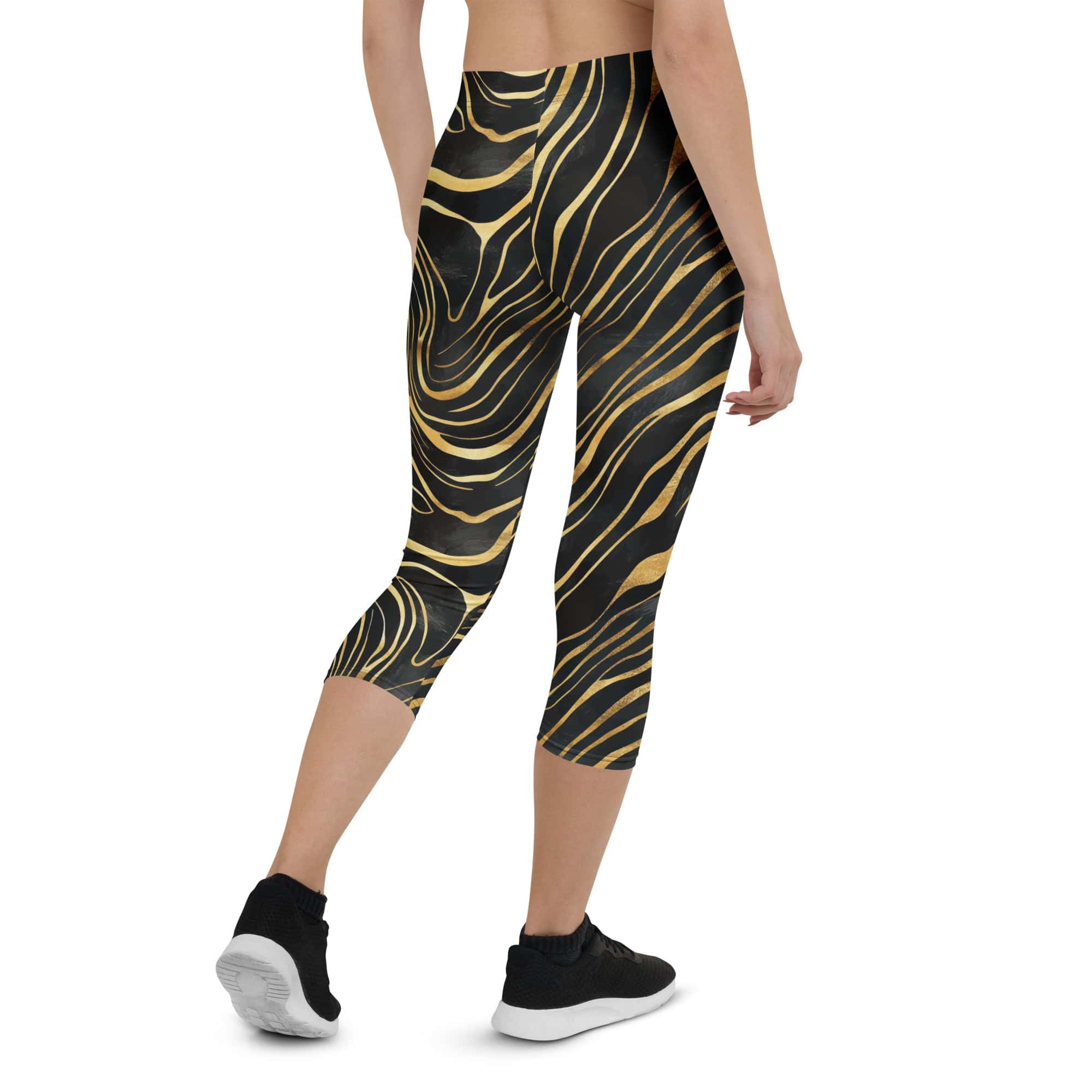 Golden Print Waves Capris