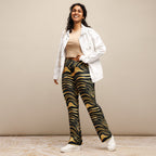 Golden Print Waves Flare Leggings
