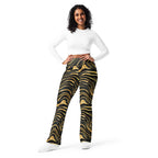Golden Print Waves Flare Leggings