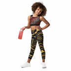 Golden Print Waves Kid's Leggings