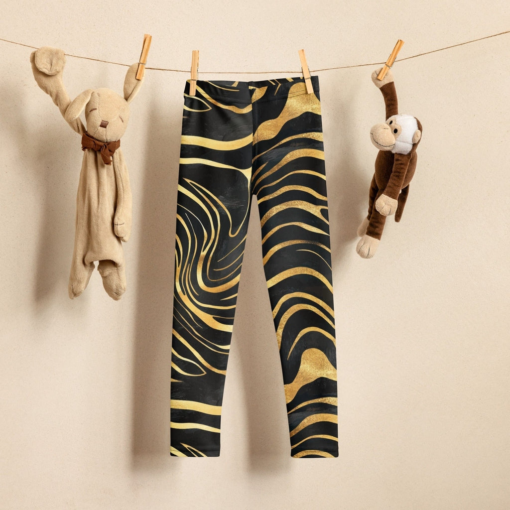 Golden Print Waves Kid's Leggings