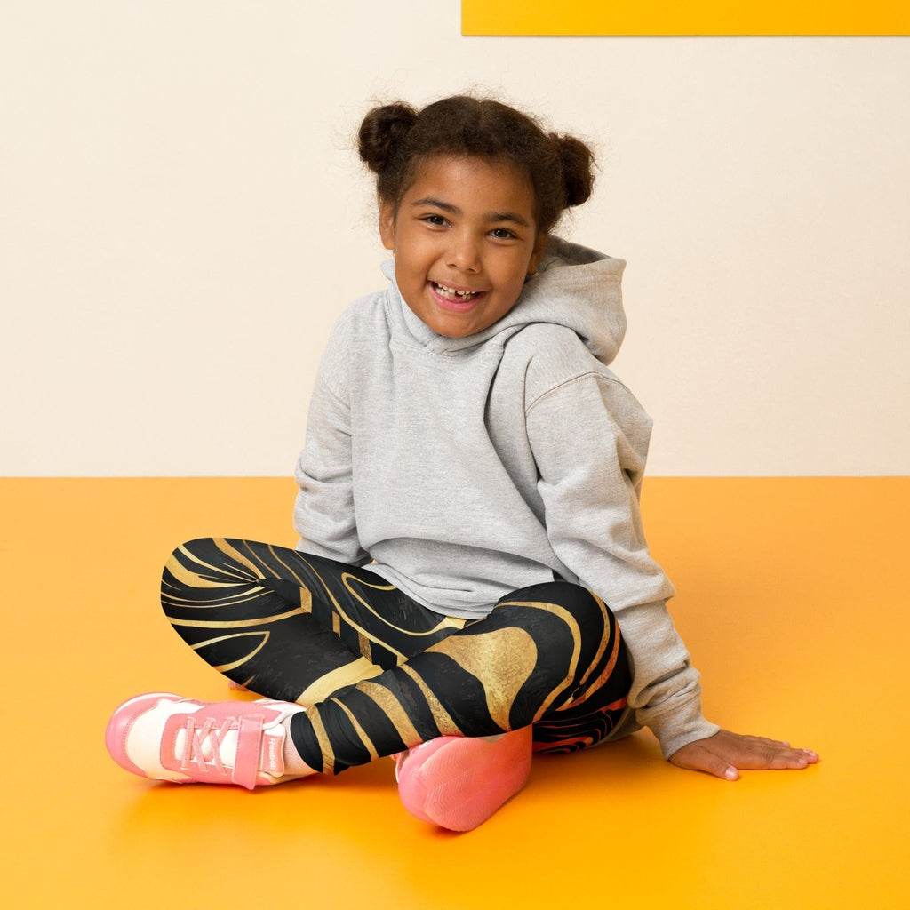 Golden Print Waves Kid's Leggings