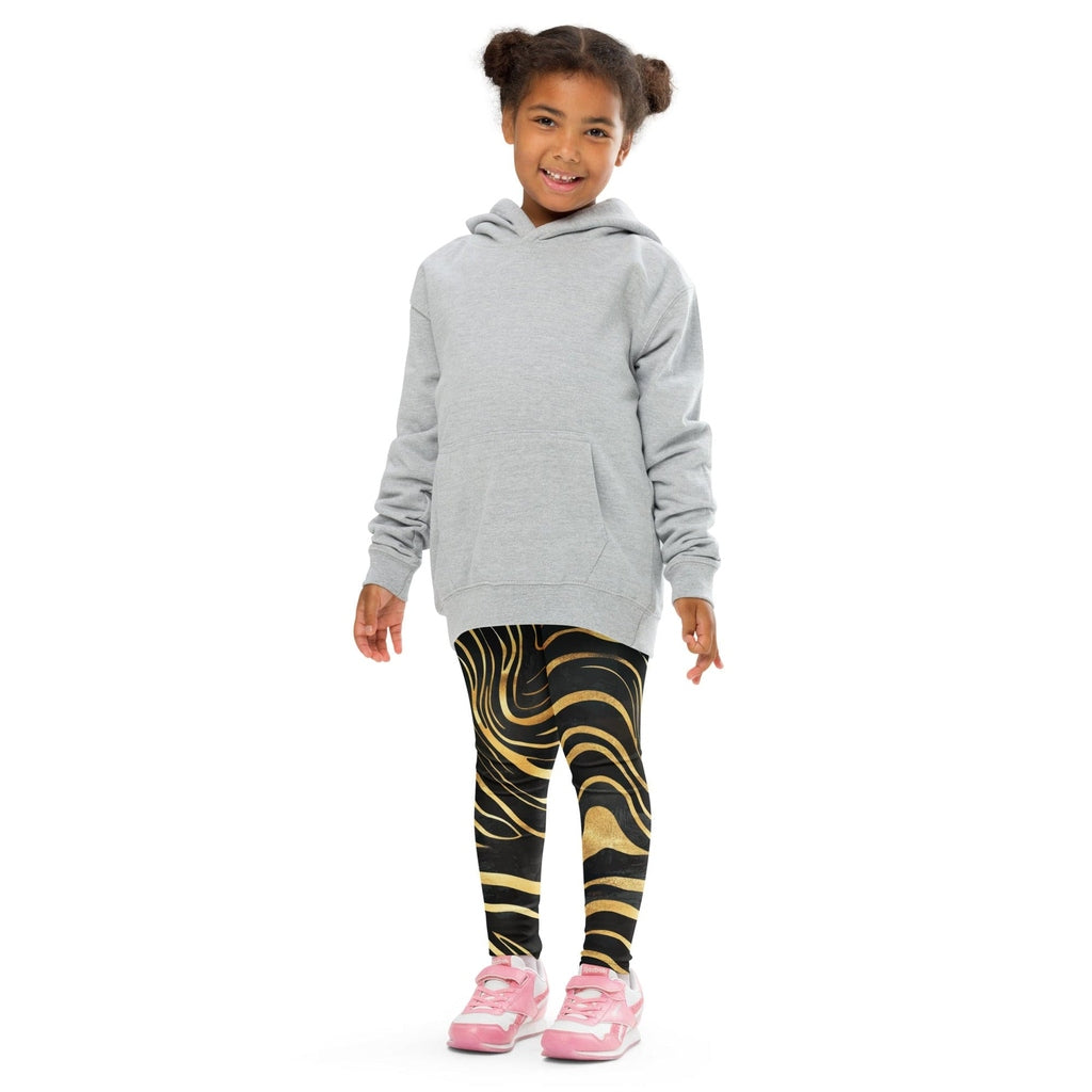 Golden Print Waves Kid's Leggings