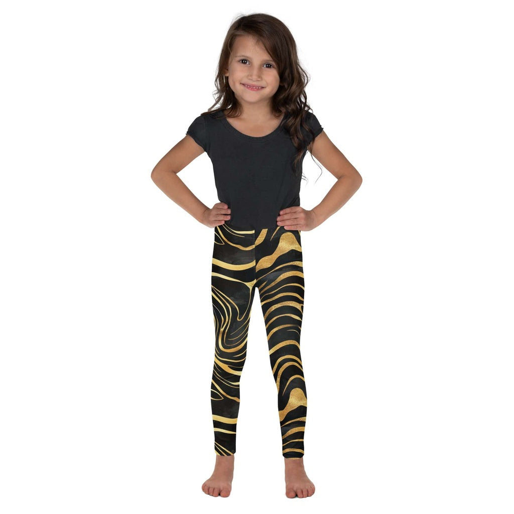 Golden Print Waves Kid's Leggings
