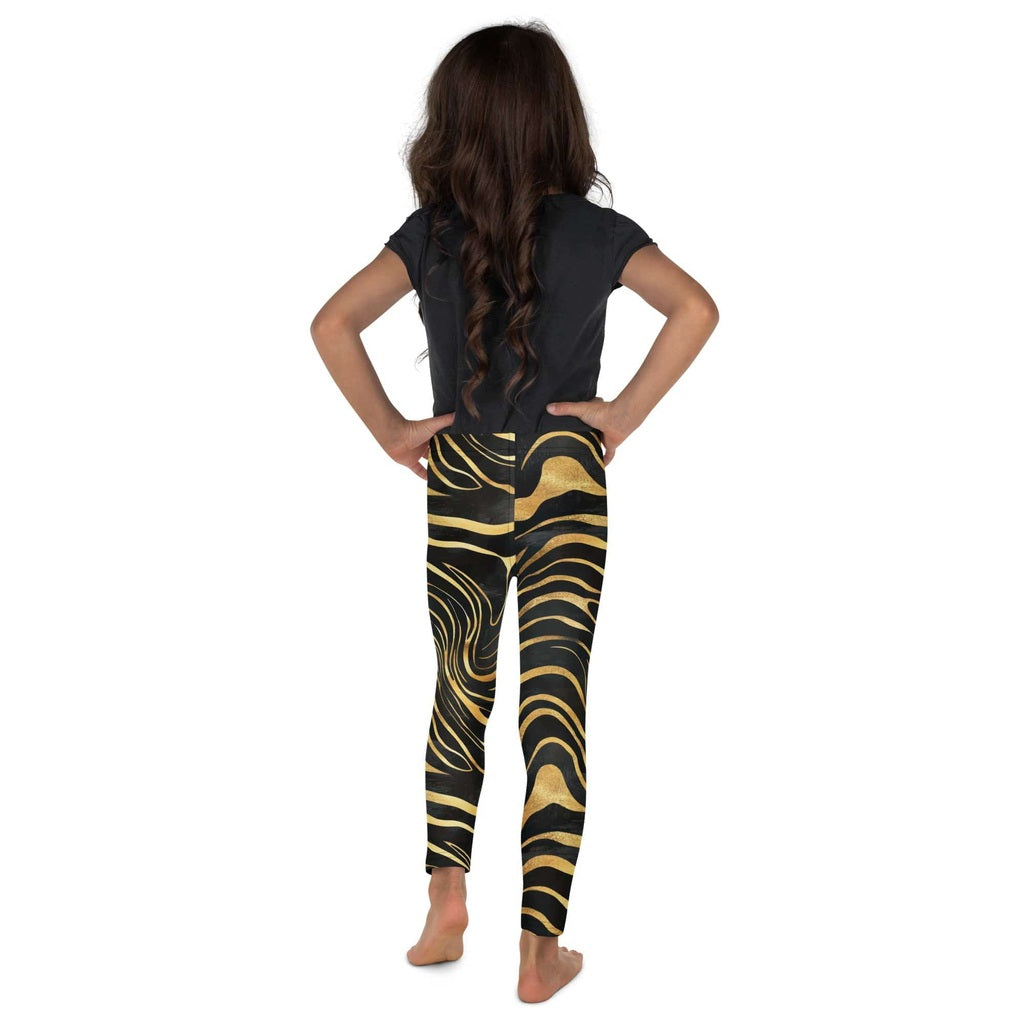 Golden Print Waves Kid's Leggings