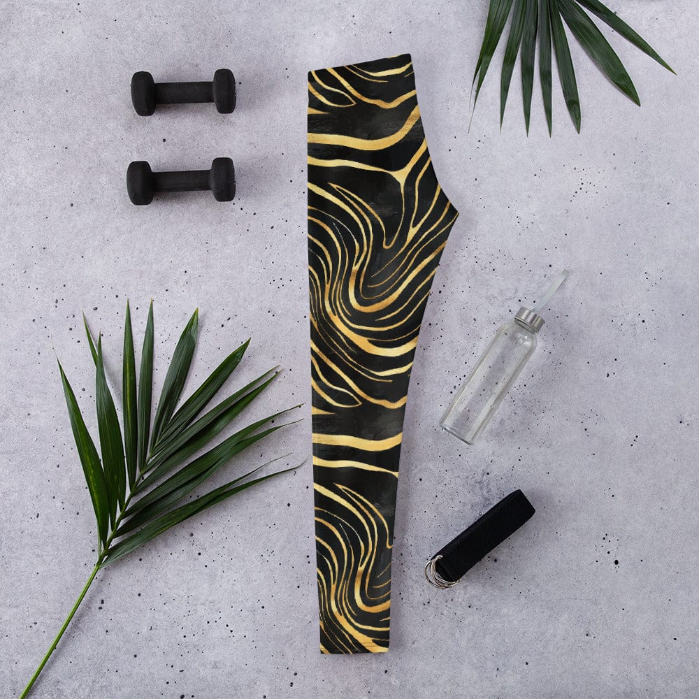 Golden Print Waves Leggings