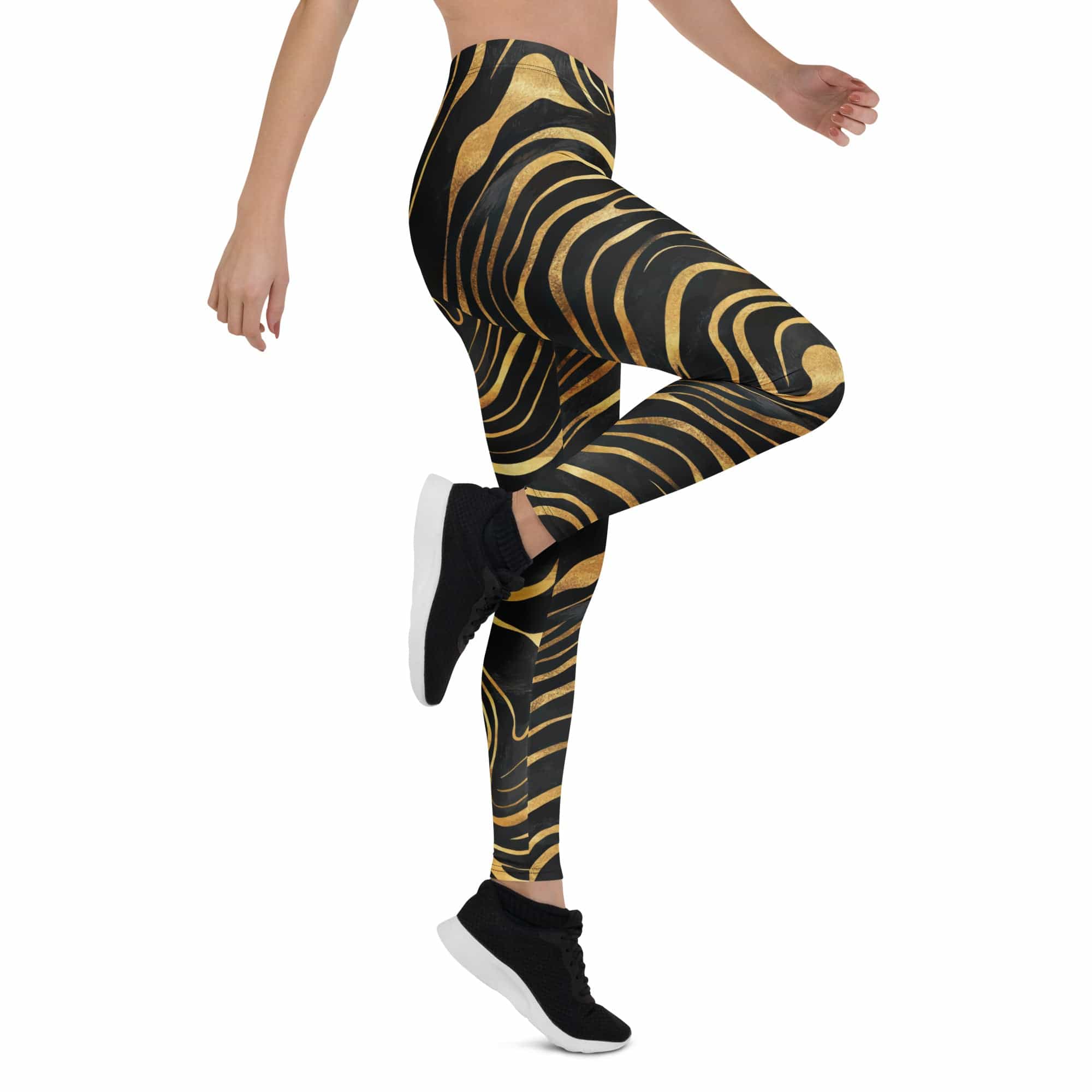 Golden Print Waves Leggings