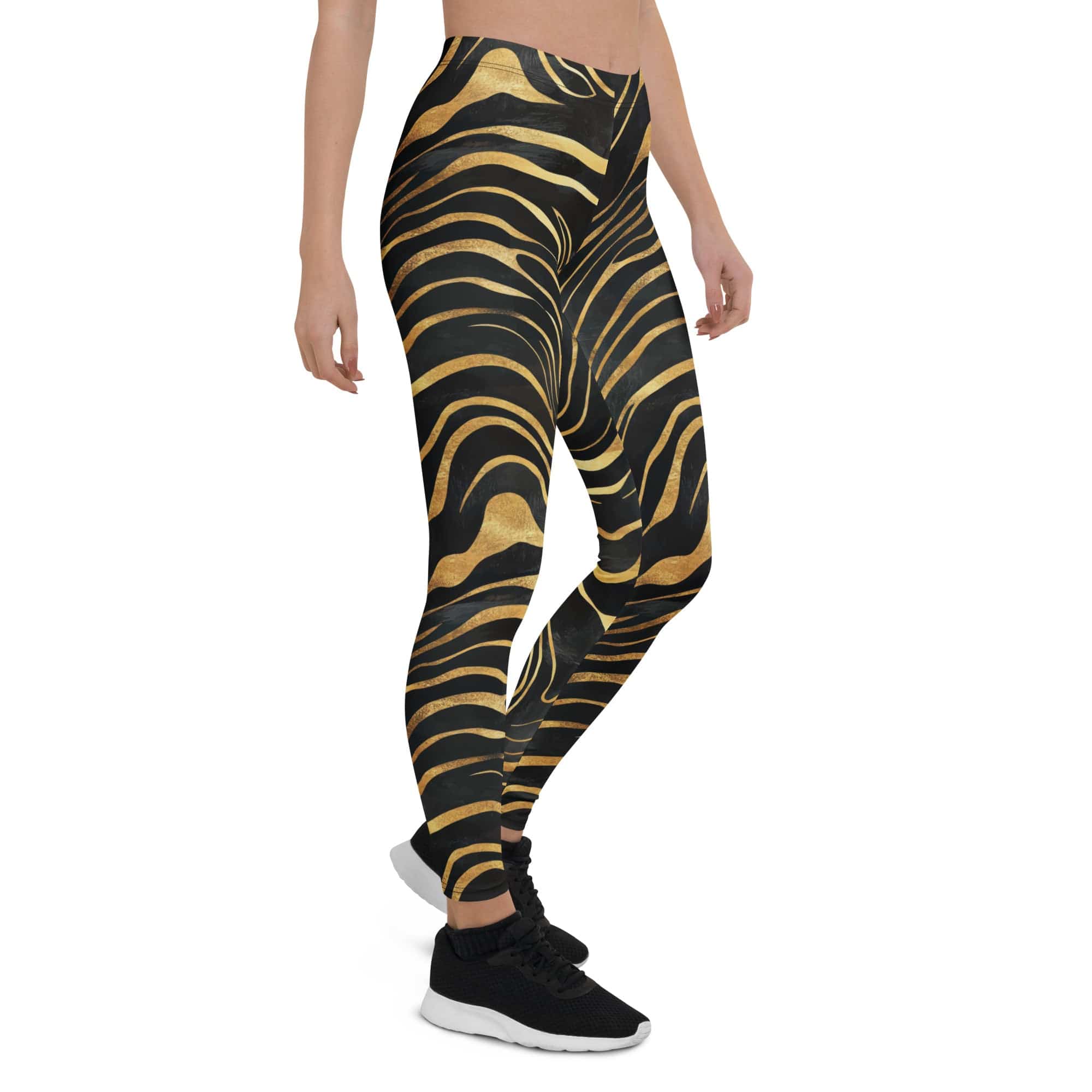 Golden Print Waves Leggings