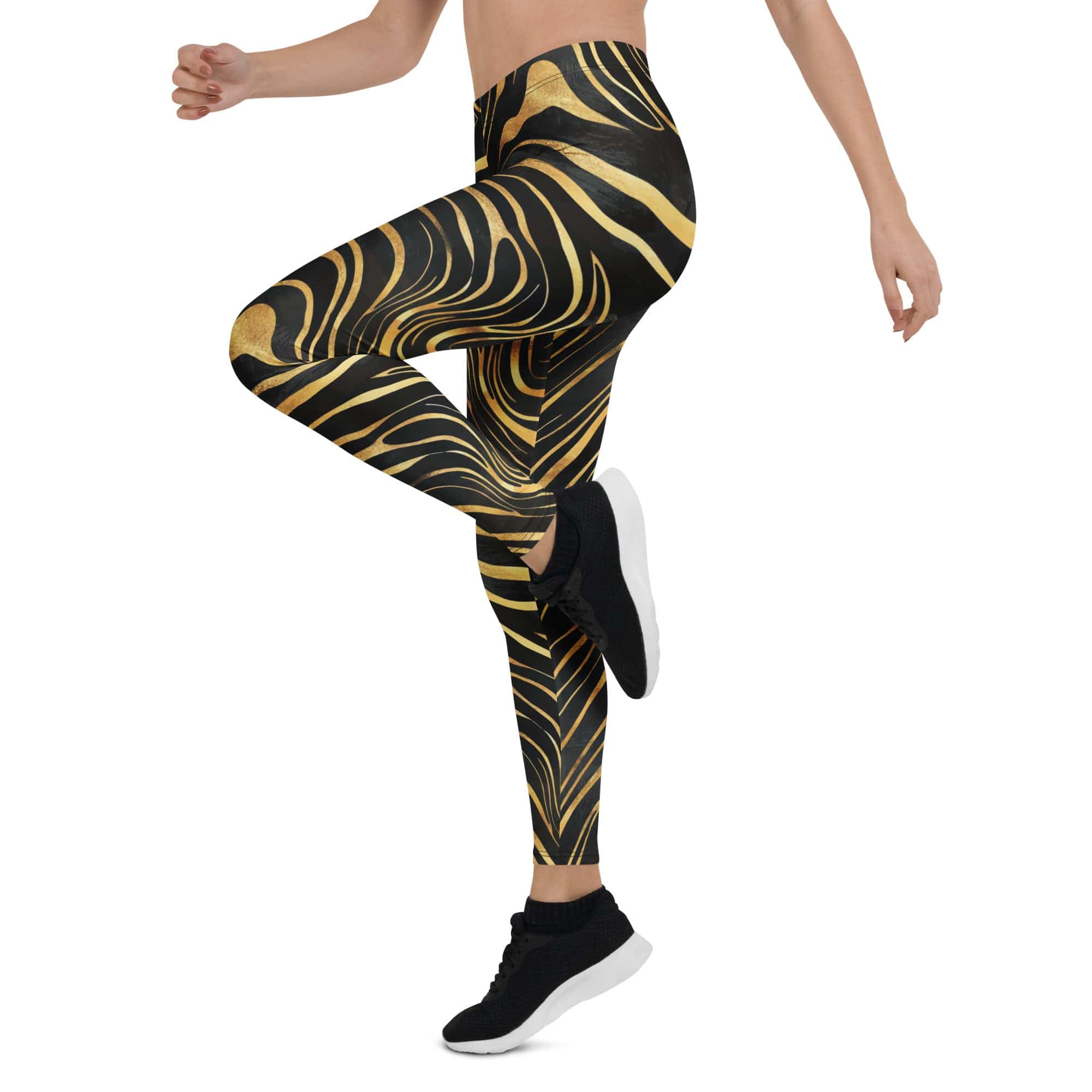 Golden Print Waves Leggings