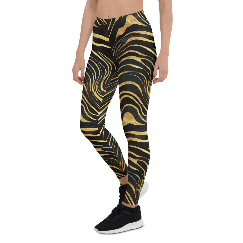 Golden Print Waves Leggings