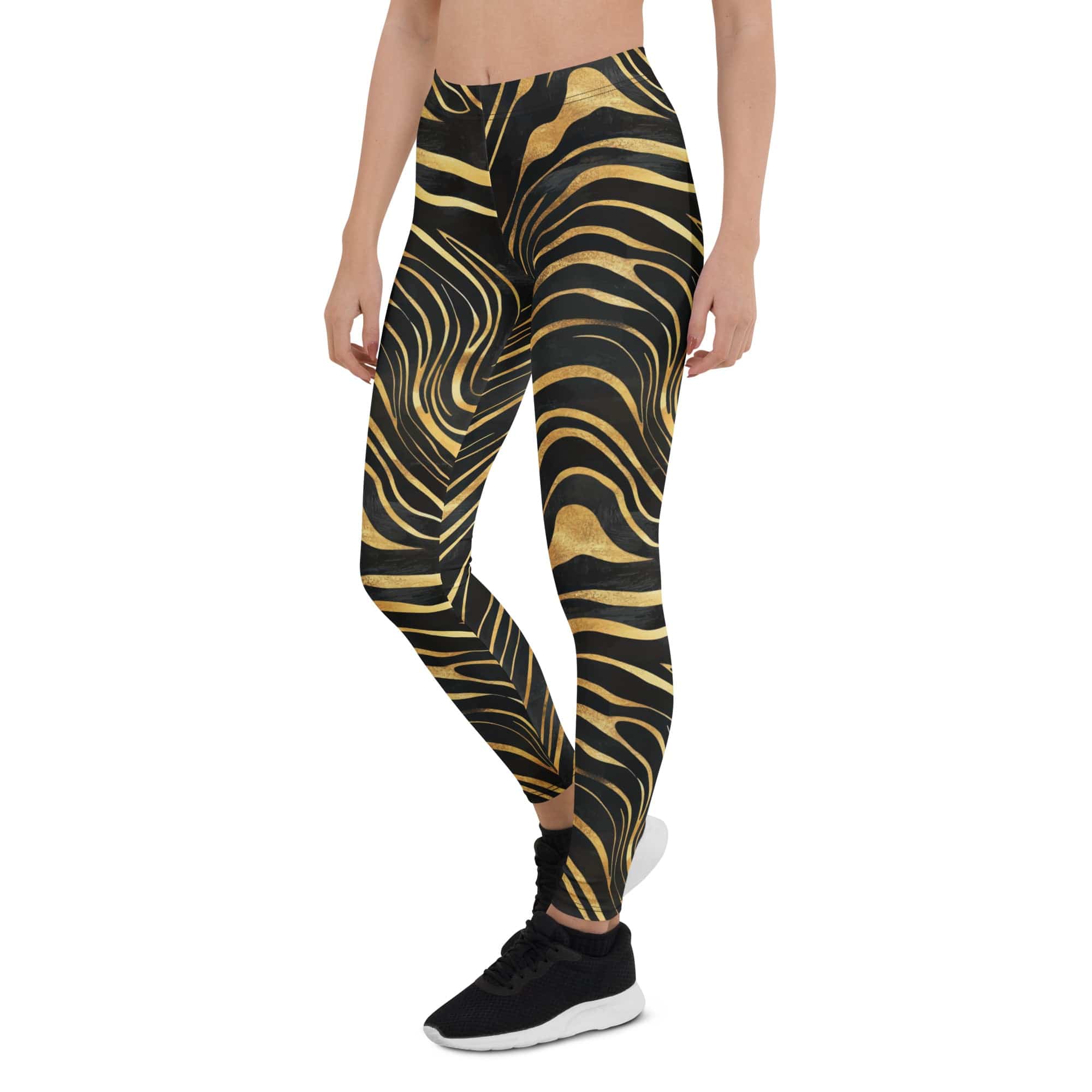 Golden Print Waves Leggings