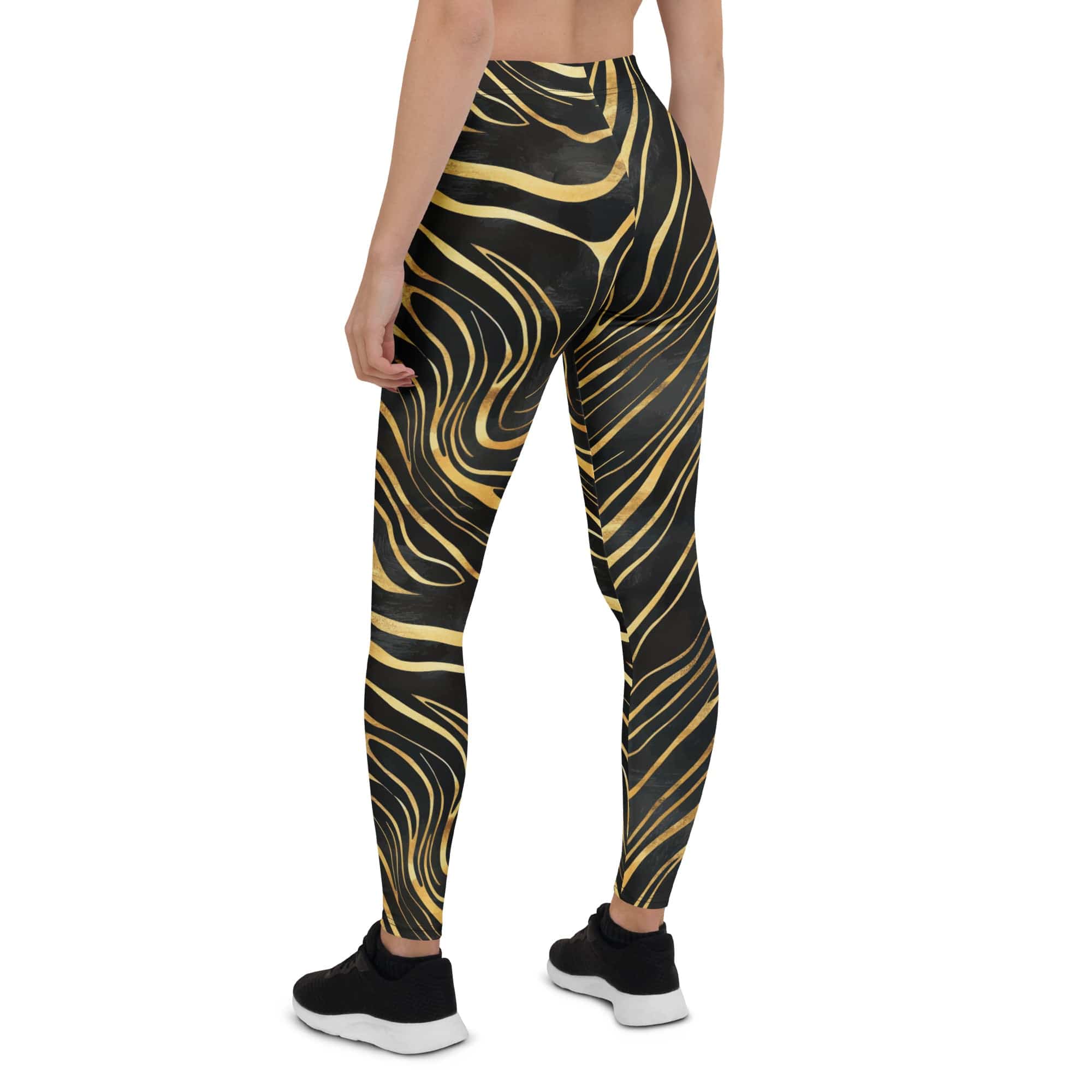 Golden Print Waves Leggings
