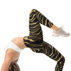 Golden Print Waves Leggings