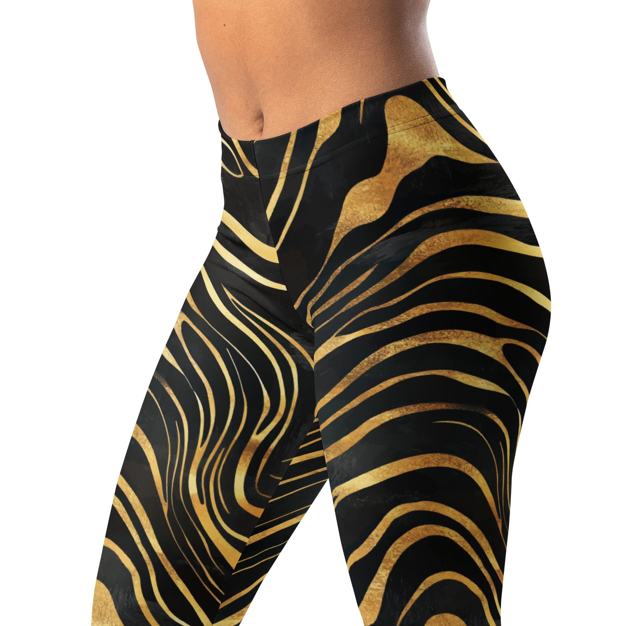 Golden Print Waves Leggings