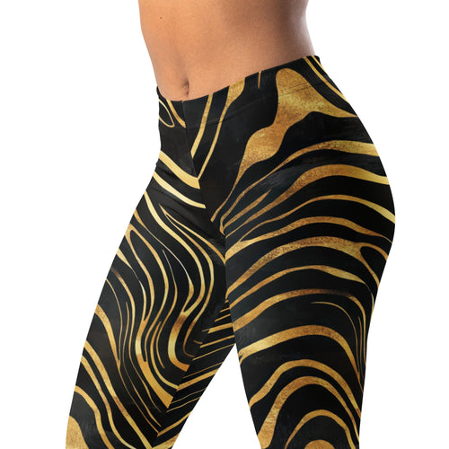 Golden Print Waves Leggings