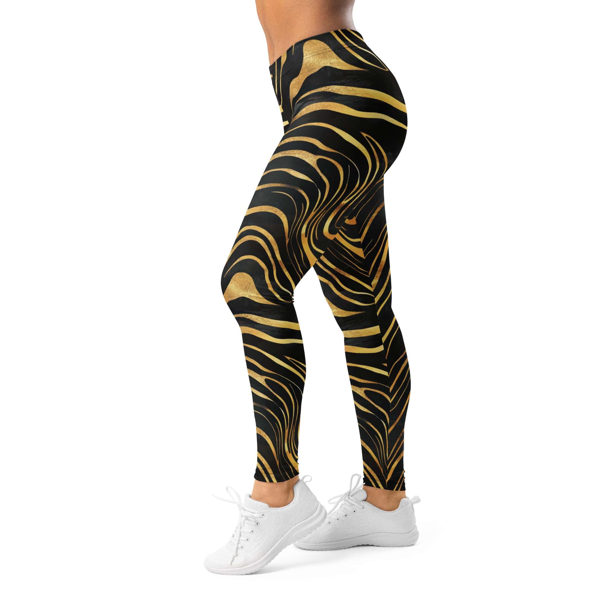 Golden Print Waves Leggings