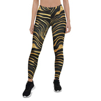 Golden Print Waves Leggings