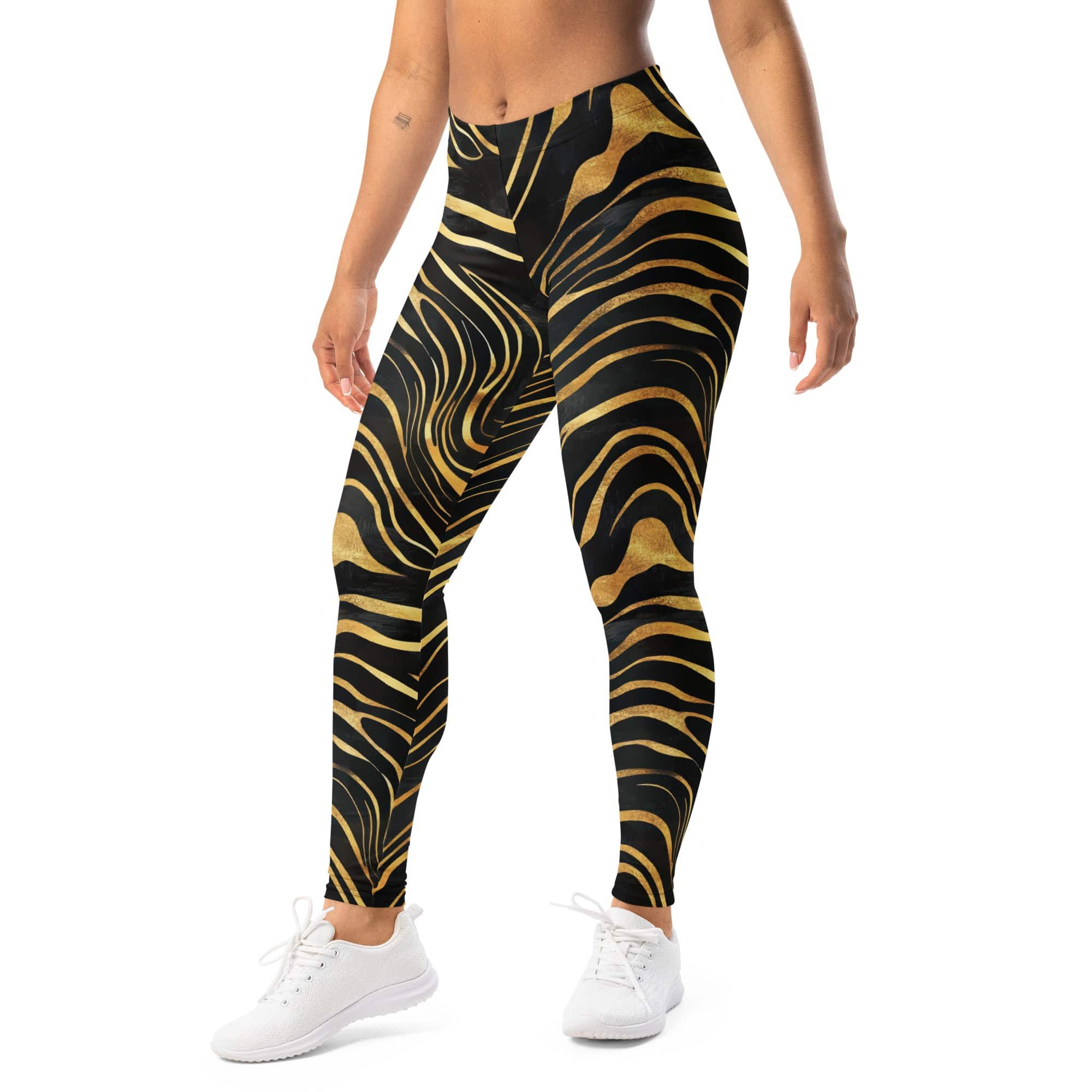 Golden Print Waves Leggings