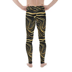 Golden Print Waves Men's Leggings
