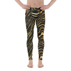Golden Print Waves Men's Leggings