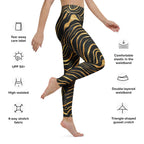 Golden Print Waves Yoga Leggings