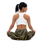 Golden Print Waves Yoga Leggings