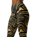 Golden Print Waves Yoga Leggings