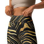 Golden Print Waves Yoga Leggings