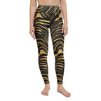 Golden Print Waves Yoga Leggings