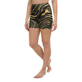Golden Print Waves Yoga Shorts