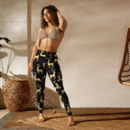Golden Reindeers Print Yoga Leggings