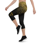 Golden Sparkly Print New Year Capris