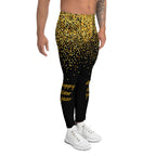 Golden Sparkly Print New Year Men's Leggings