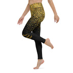 Golden Sparkly Print New Year Yoga Leggings