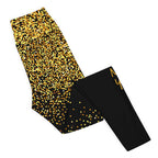 Golden Sparkly Print New Year Yoga Leggings