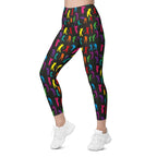 Golfer Pattern Leggings With Pockets