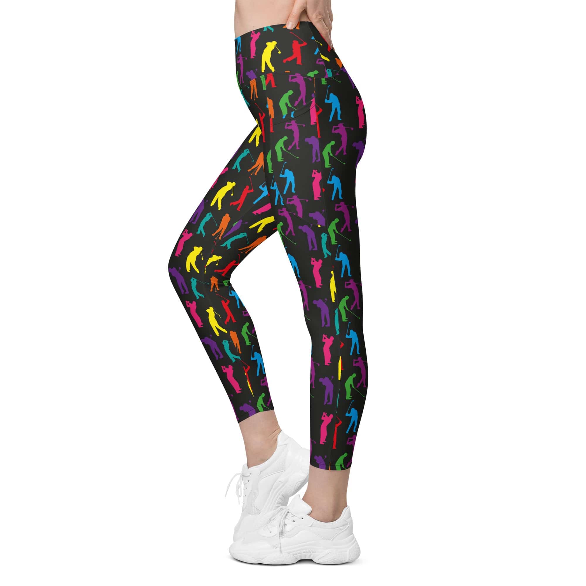 Golfer Pattern Leggings With Pockets