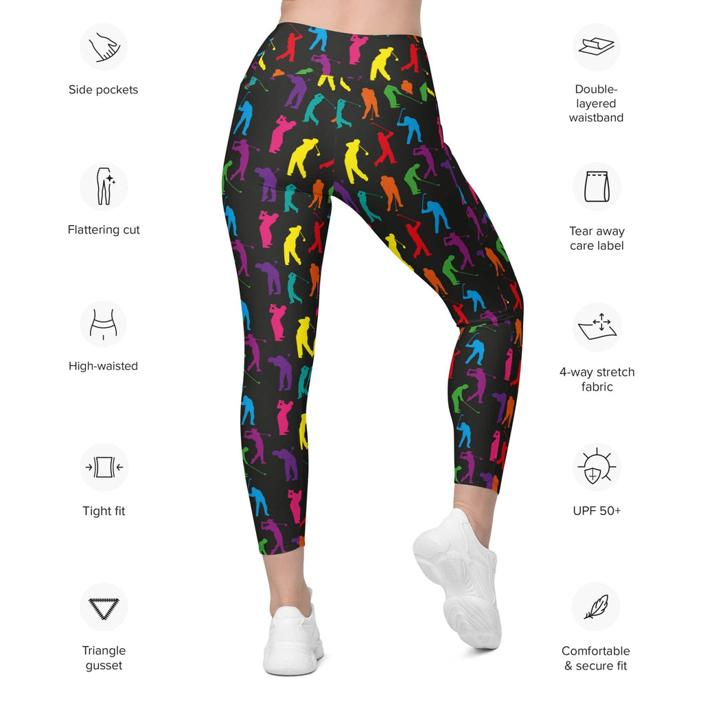 Golfer Pattern Leggings With Pockets