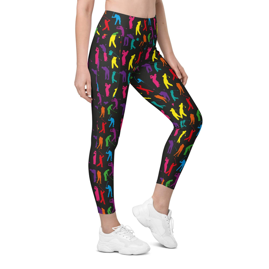 Golfer Pattern Leggings With Pockets
