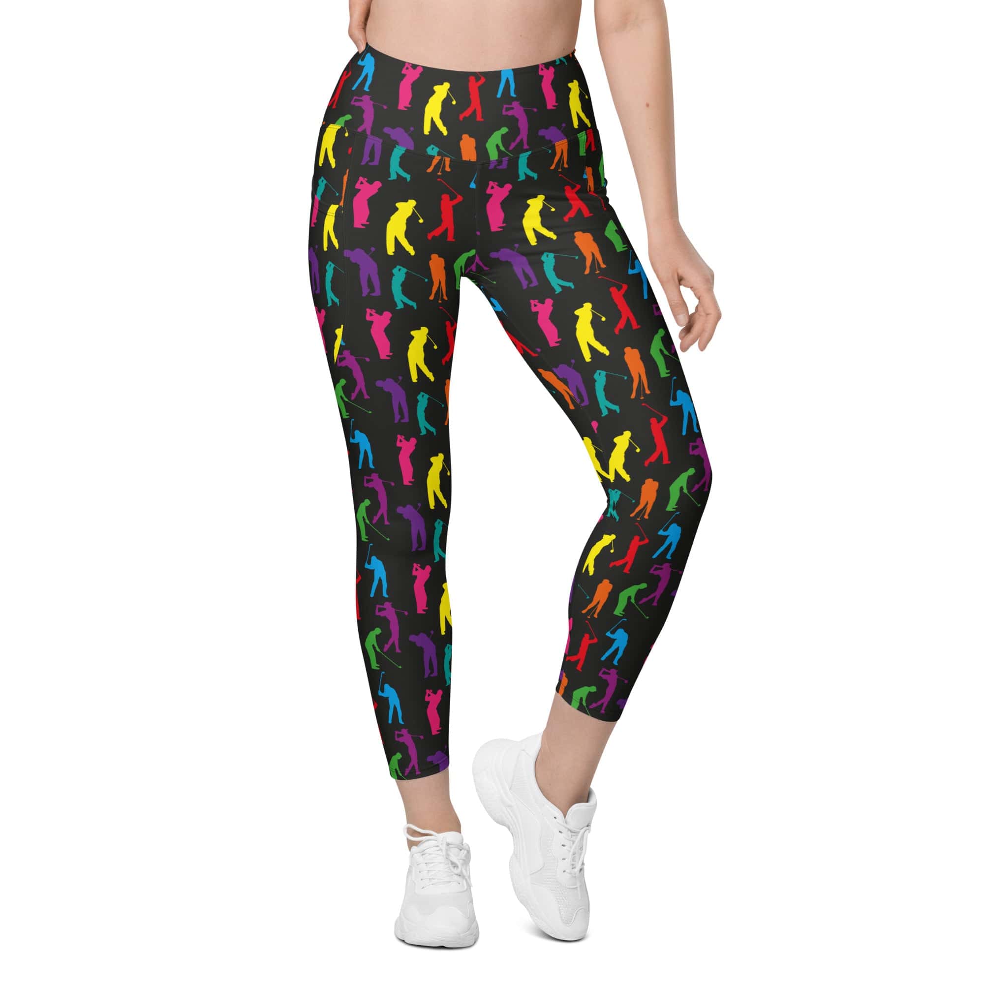Golfer Pattern Leggings With Pockets