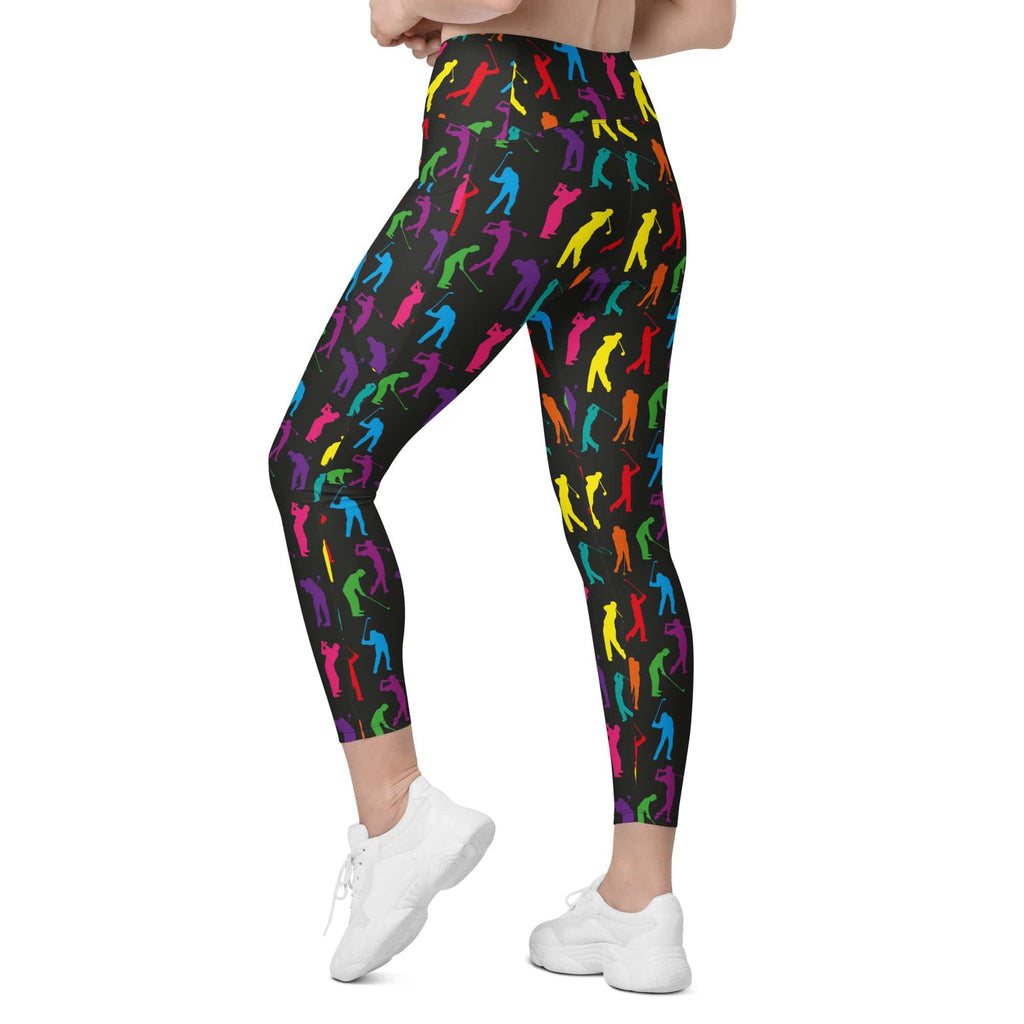 Golfer Pattern Leggings With Pockets