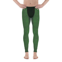 Green Crocodile Pattern Men's Leggings