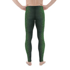 Green Crocodile Pattern Men's Leggings